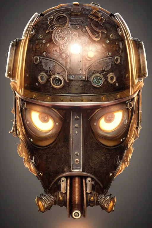 Image similar to steampunk helmet fantasy art mask robot ninja stylized digital illustration sharp focus, elegant intricate digital painting artstation concept art global illumination ray tracing advanced technology chaykin howard and campionpascale and cooke darwyn and davis jack