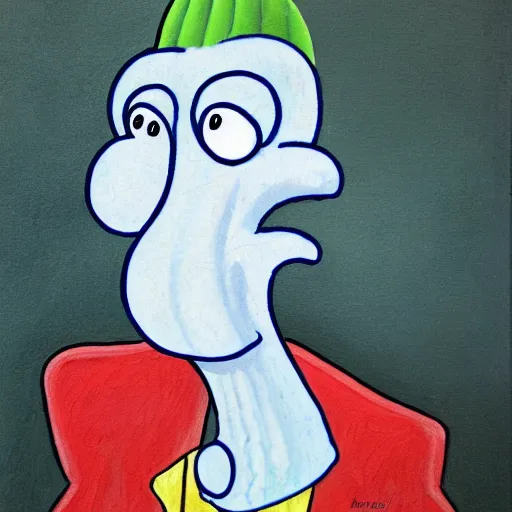 Image similar to squidward tentacles portrait