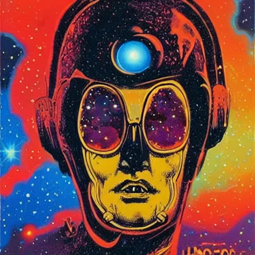 Image similar to space hallucination imagined by the artist basil gogos