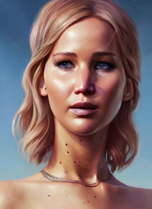 Prompt: highly detailed portrait of jennifer lawrence in gta v, stephen bliss, unreal engine, fantasy art by greg rutkowski, loish, rhads, ferdinand knab, makoto shinkai and lois van baarle, ilya kuvshinov, rossdraws, tom bagshaw, global illumination, radiant light, detailed and intricate environment