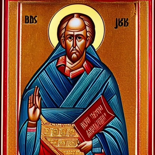 Image similar to byzantine icon of joe biden as basileus