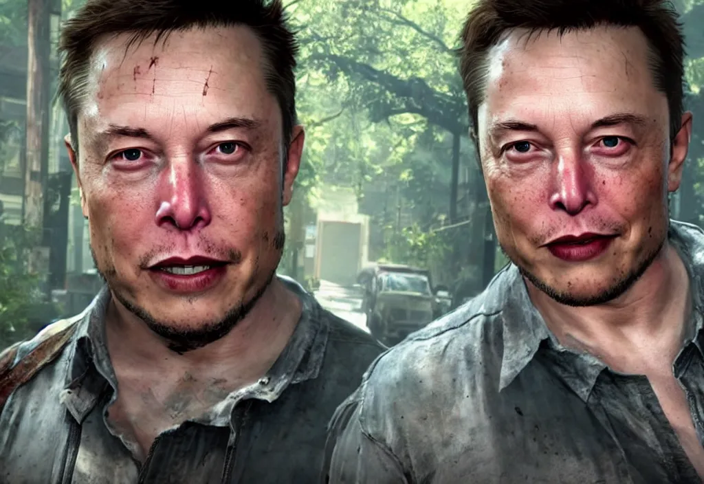 Image similar to elon musk in the last of us, elon musk in the video game in the last of us, gameplay screenshot, close up, 3 d rendering. unreal engine. amazing likeness. very detailed.