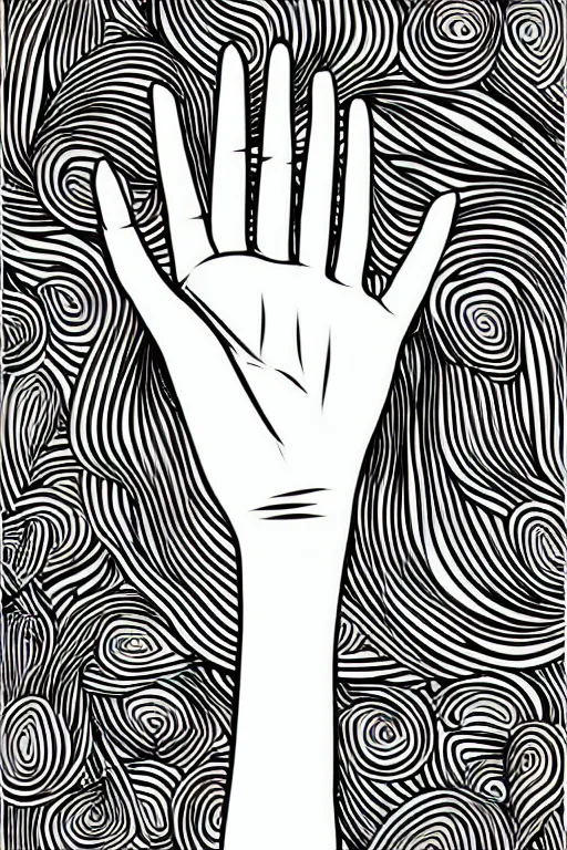 Prompt: minimalist boho style art of a hand, illustration, vector art