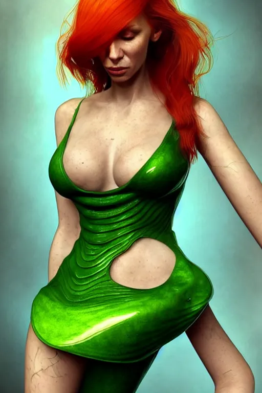 Prompt: epic professional digital art of stunningly gorgeous canadian female starship bartender redhead, green dress, by leech hannigan, iris van herpen, artstation, cgsociety, wlop, epic, much wow, much detail, gorgeous, detailed, masterpiece