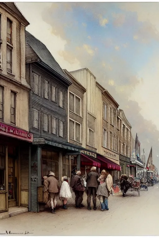 Image similar to (((((1950s small town mainstreet. muted colors.))))) by Jean-Baptiste Monge !!!!!!!!!!!!!!!!!!!!!!!!!!!