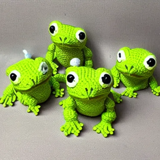 Image similar to cute frog Amigurumi