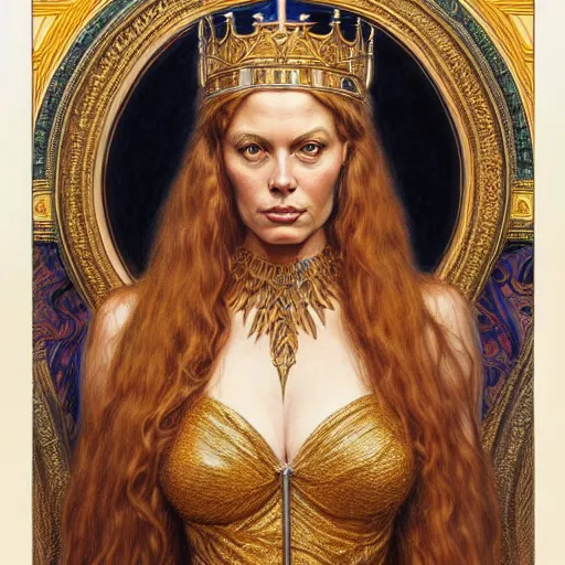 Image similar to highly detailed portrait of a majestic lioness queen in the form of a beautiful woman. d & d. art by donato giancola, arthur adams, anna dittmann, alberto vargas. trending on artstation, intricate details, energetic composition, golden ratio, concept art, illustration, elegant art, global illuminaition