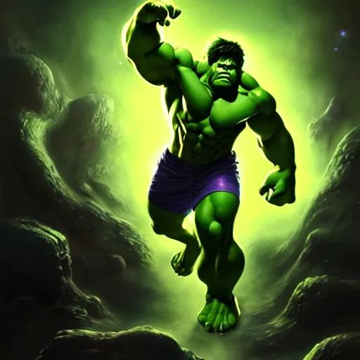 Prompt: an cosmic horror lithograph of incredible hulk, by stanley artgerm lau, wlop, rossdraws, james jean, andrei riabovitchev, marc simonetti, and sakimichan, tranding on artstation