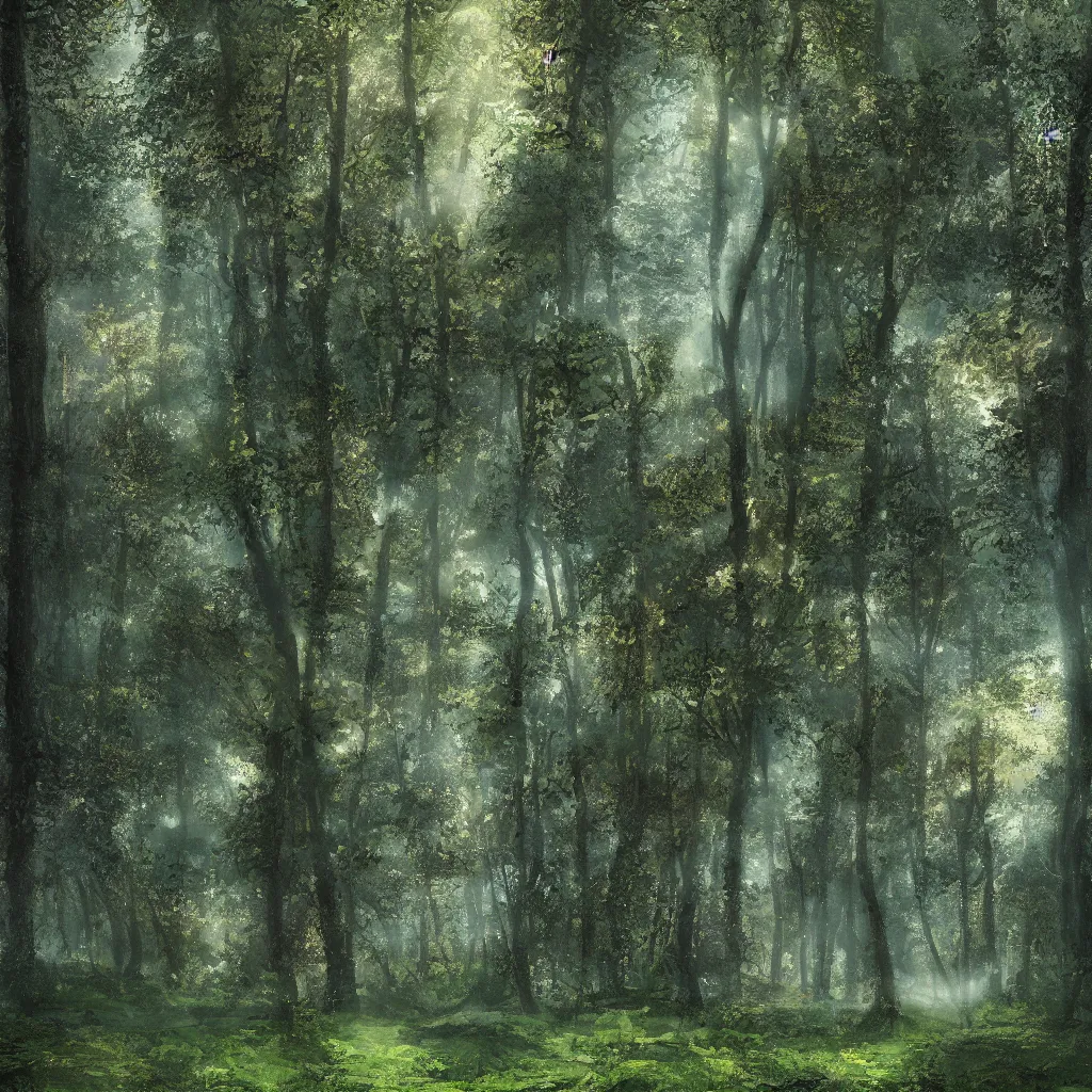 Image similar to a clearing in a forest, digital art, highly detailed, realistic, bright colors, 8 k, trending on artstation, studio lighting