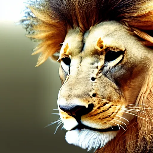 Image similar to a snake - lion - hybrid, animal photography