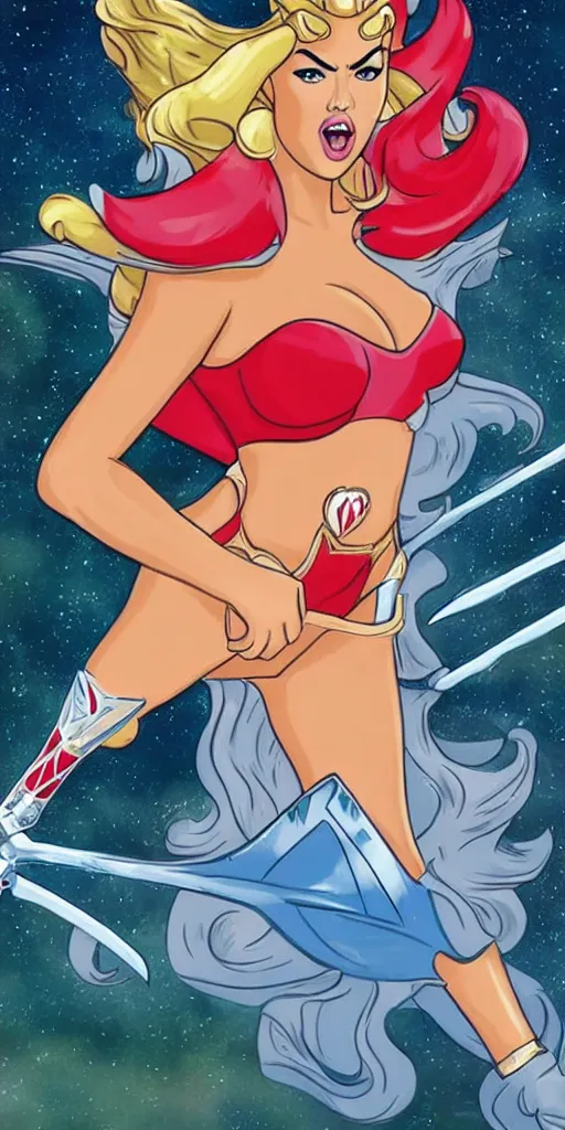 Prompt: Kate Upton as She-Ra