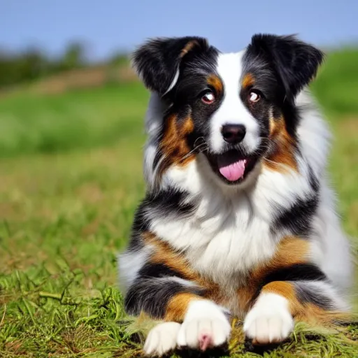 Prompt: australian shepherd on acid