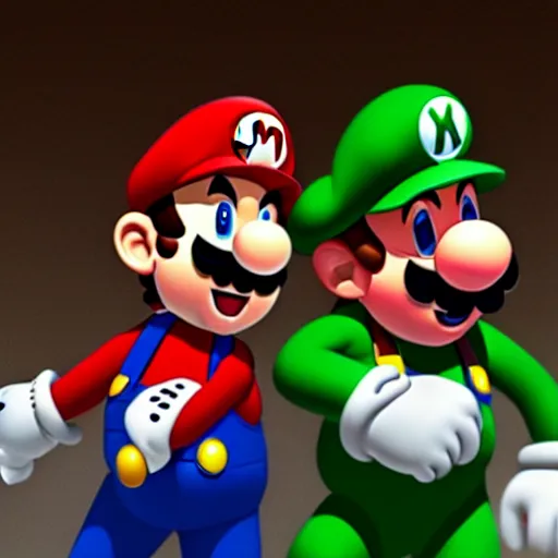 Image similar to mario with luigi fighting muscular keanu reeves with muscular elon musk, highly detailed, high quality, hd, 4 k, 8 k, canon 3 0 0 mm, professional photographer, 4 0 mp, lifelike, top - rated, award winning, realistic, sharp, no blur, edited, corrected, trending