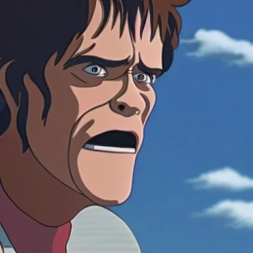 Image similar to a still of willem dafoe in spirited away, clean composition, beautiful background