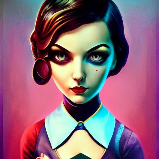 Image similar to Lofi Bioshock portrait Pixar style by Tristan Eaton Stanley Artgerm and Tom Bagshaw