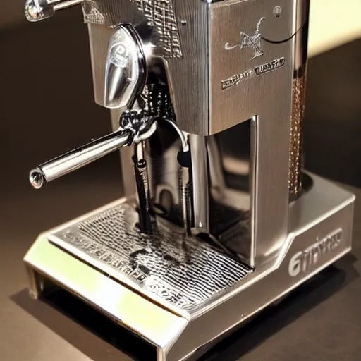 Prompt: an espresso machine designed by giger, detailed, intricate