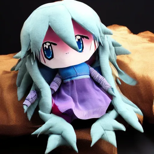 Image similar to cute fumo plush of the lonely creature from the depth of the seas, abyss dweller, chibi, vray