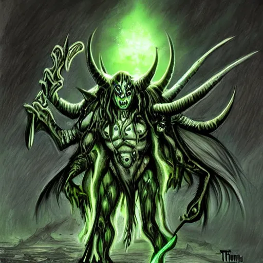 Prompt: illidan stormrage by tim burton