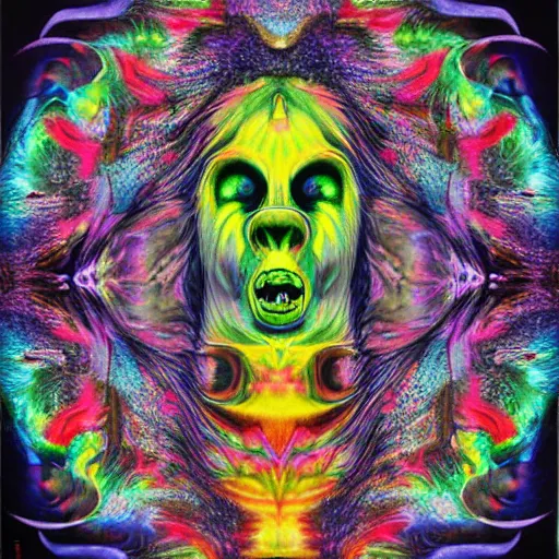 Image similar to psychedelic monster hyperrealism