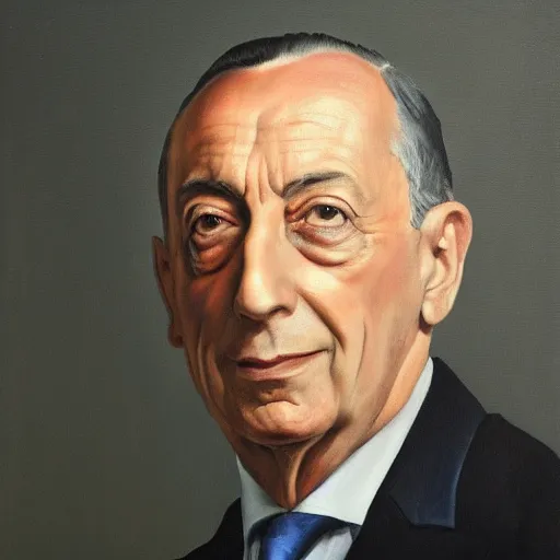 Image similar to painting portrait of marcelo rebelo de sousa, high detail, high resolution