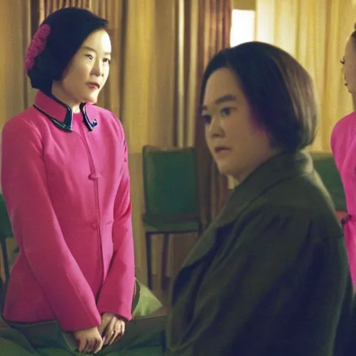 Prompt: film still of mao zedong in the new mean girls movie