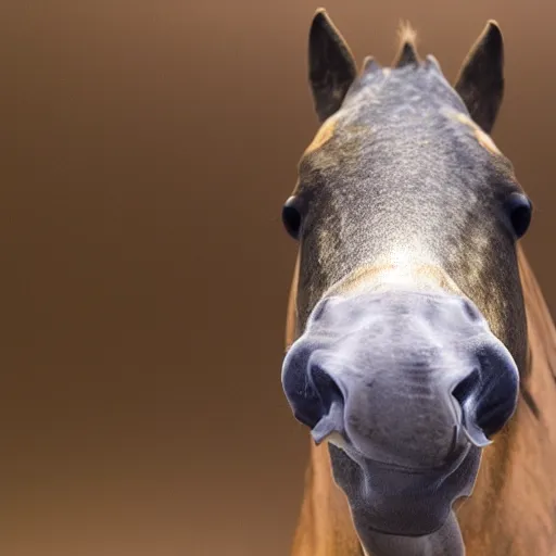 Prompt: photo of a fish with the face of a horse