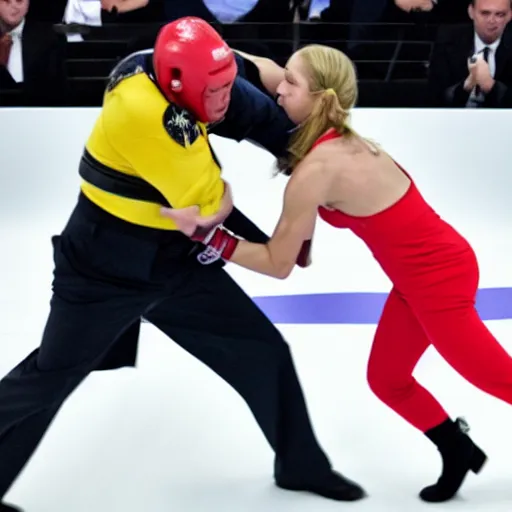 Image similar to photo of greta thumberg fighting vladimir putin
