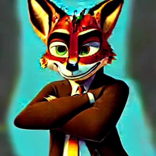 Image similar to concept art of nick wilde as max payne in max payne 3 set in gritty neo - noir zootopia, favela level