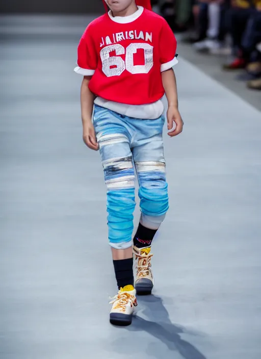 Image similar to hyperrealistic and heavy detailed air jordan runway show of maggie simpson, leica sl 2 5 0 mm, vivid color, high quality, high textured, real life