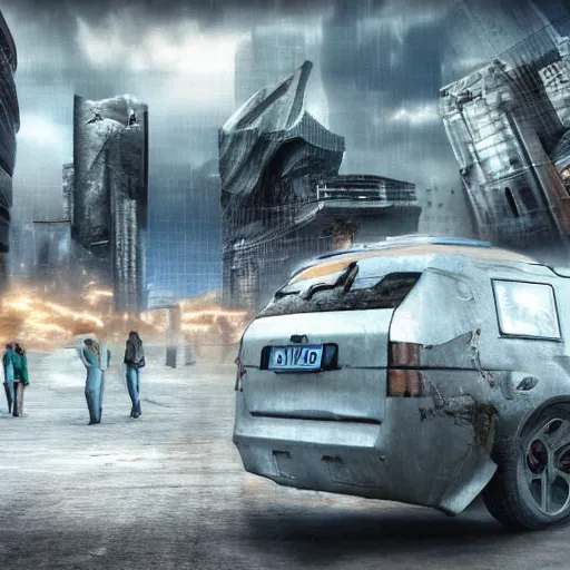 Prompt: A dystopian future, hyper realistic, HD, HQ, photo realistic