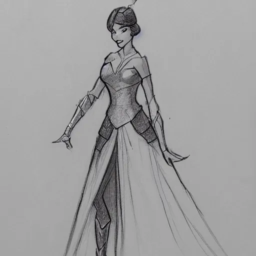 Image similar to milt kahl sketch of victoria justice as princess padme from star wars episode 3