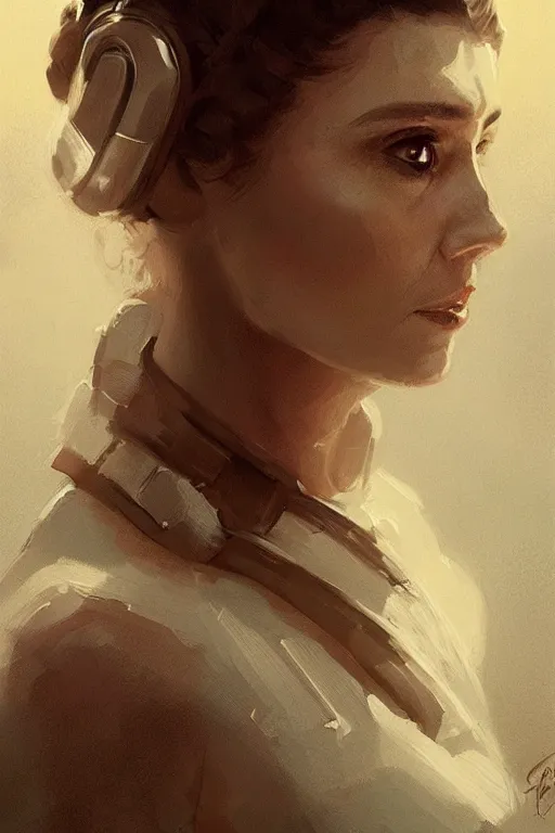 Prompt: candid portrait of henry cavill as princess leia by greg rutkowski