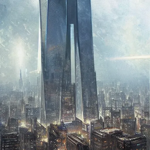 Image similar to homelander laser eyes through wtc, Greg Rutkowski, beautiful art,