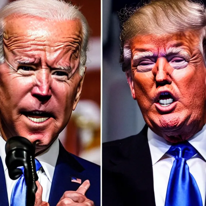 Image similar to joe biden and donald trump boxing match