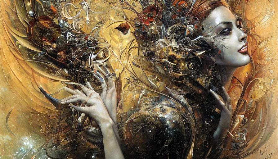 Image similar to Techno artwork, by karol bak