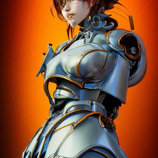 Image similar to studio portrait of lawful good colorful female holy mecha paladin absurdly beautiful, elegant, young sensual graceful woman, ultrafine hyperrealistic detailed face illustration by kim jung gi, irakli nadar, intricate linework, sharp focus, bright colors, matte, octopath traveler, final fantasy, unreal engine highly rendered, global illumination, radiant light, intricate environment