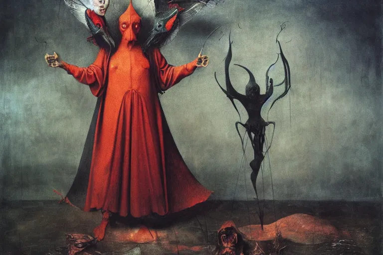 Prompt: saturated full color hd photo of mephistopheles, octane render 4 k, by hieronymus bosch, zdzisław beksinski, joel peter witkin, annie liebovitz. gustave dore,