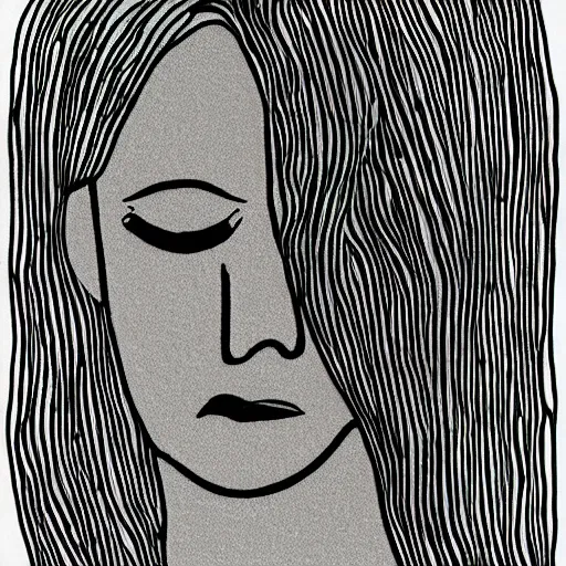 Image similar to minimal face woman hand drawn by one continuous line, art sketch