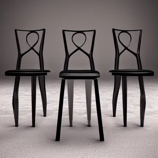 Image similar to three in the shape of a chair, hyperrealistic, concept art, octane render, unreal engine 5, trending on artstation, high quality, highly detailed, 8 k hdr, no lighting, path traced, black background, bloom, high coherence, symmetrical, high contrast, digital art, serene landscape, cinematic