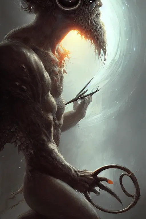 Image similar to cyclop from mythology, one - eyed man, by wlop, by luis royo, by peter mohrbacher, concept art, digital illustration, intricate, masterpiece, elegant, super detailed, unreal engine rendering, smooth, sharp focus, artstation hq