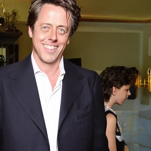 Prompt: hugh grant looking charming as usual