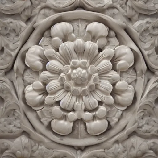 Image similar to Beautiful victorian baroque, ultra detailed, high definition, octane render 3d, ivory carved flower