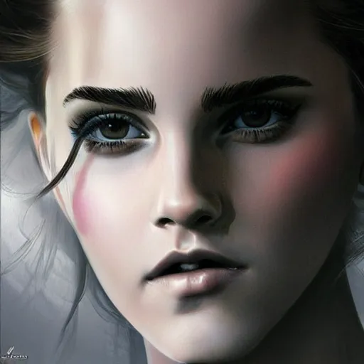 Image similar to art artgerm emma watson seductive tasteful, elegant