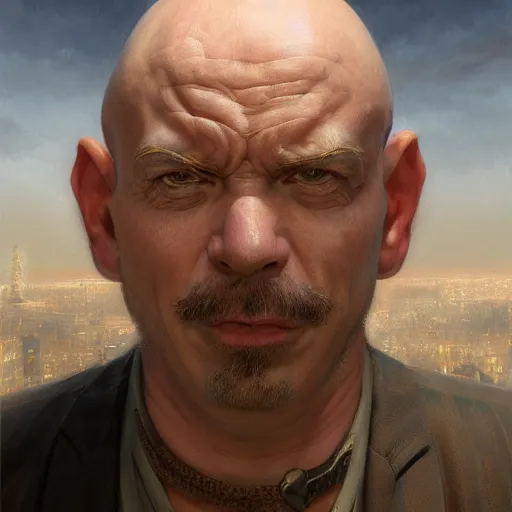 Image similar to portrait of a crazy bald man shitting money, detailed, centered, digital painting, artstation, concept art, donato giancola, Joseph Christian Leyendecker, WLOP, Boris Vallejo, Breathtaking, 8k resolution, extremely detailed, beautiful, establishing shot, artistic, hyperrealistic, octane render