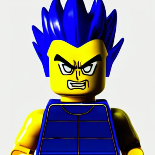 Prompt: a 3 d render of a vegeta lego, 4 k