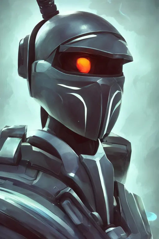 Image similar to epic mask helmet robot ninja portrait stylized as fornite style game design fanart by concept artist gervasio canda, behance hd by jesper ejsing, by rhads, makoto shinkai and lois van baarle, ilya kuvshinov, rossdraws global illumination radiating a glowing aura global illumination ray tracing hdr render in unreal engine 5