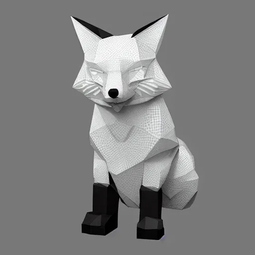 Image similar to fox low poly 3 d render trending on artstation