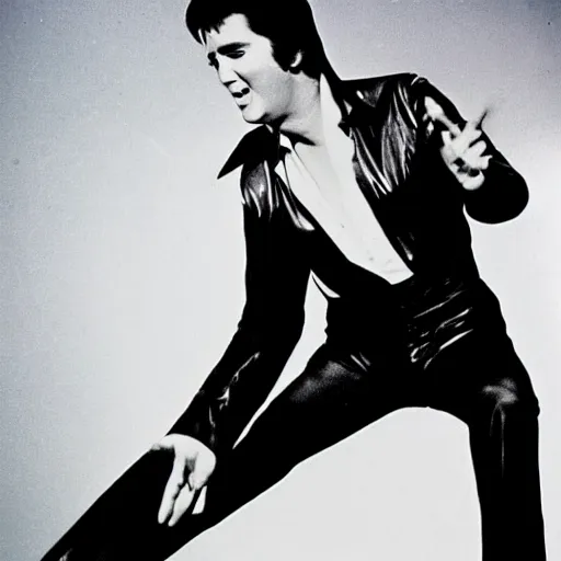 Prompt: 1 9 7 5 elvis presley performing in a jumpsuit style, highly detailed, beautiful, perfect anatomy, alessandro pautasso
