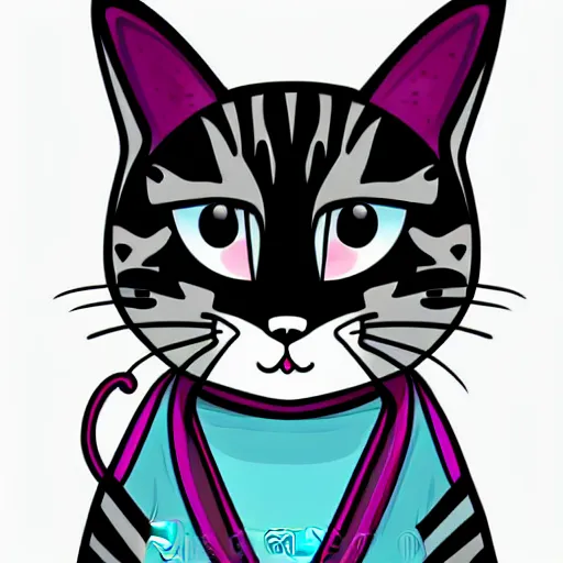 Image similar to Kawaii Cat, vector illustration, high resolution, best selling.