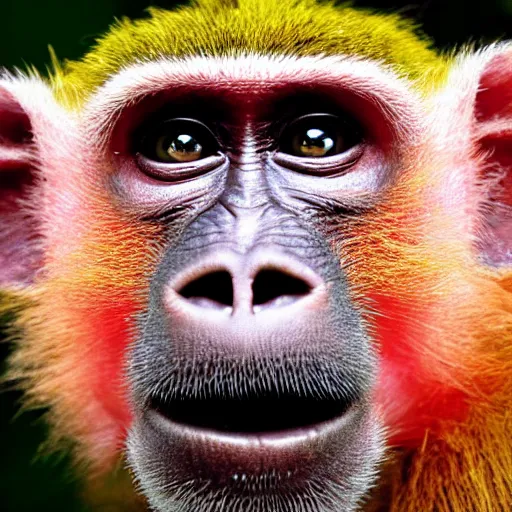 Image similar to monkey pig hybrid, bold natural colors, national geographic photography, masterpiece, full shot